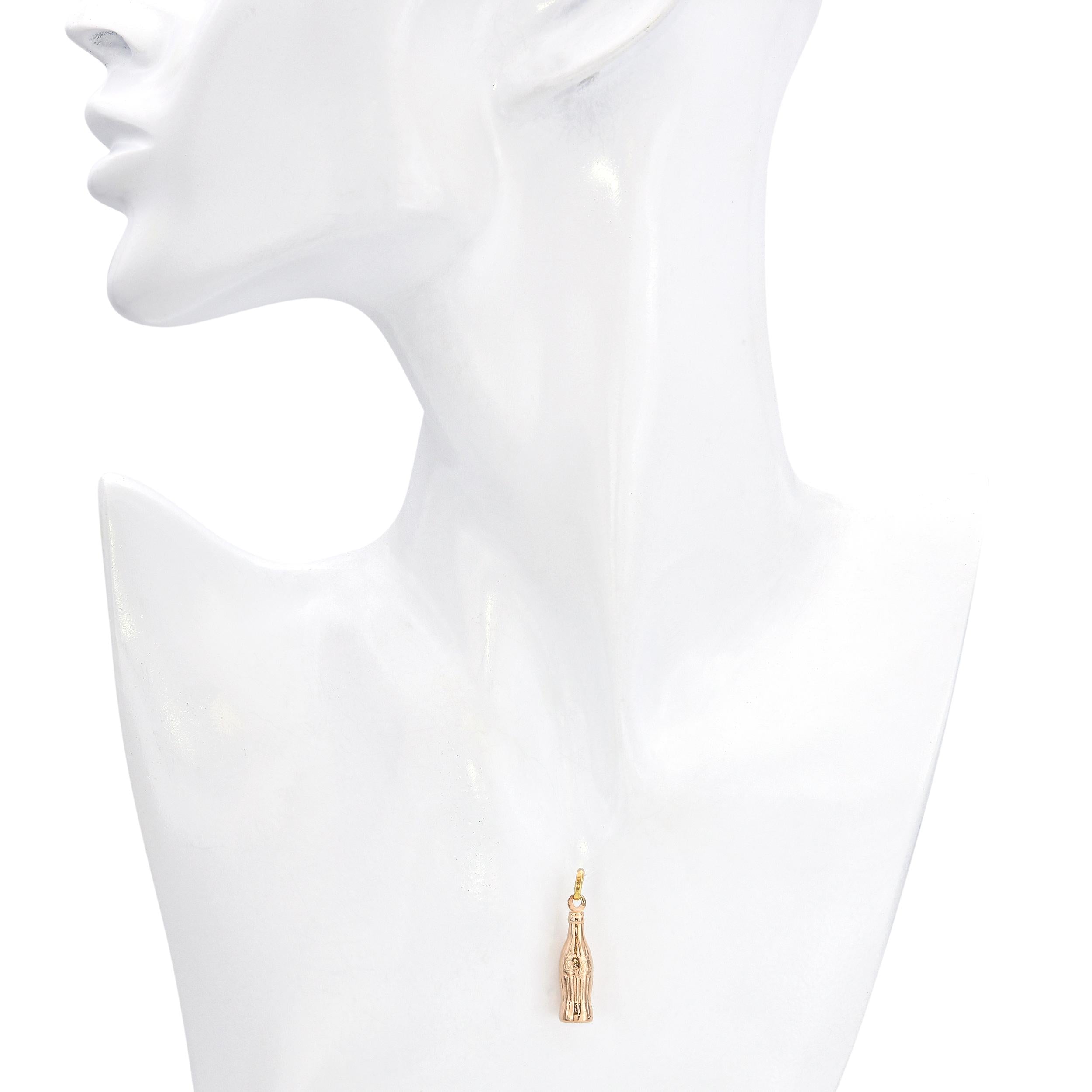 Vintage 14k Rose Gold Coke Bottle Pendant