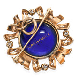 Antique 14k Yellow Gold French Portrait of Women Diamond Brooch Pendant