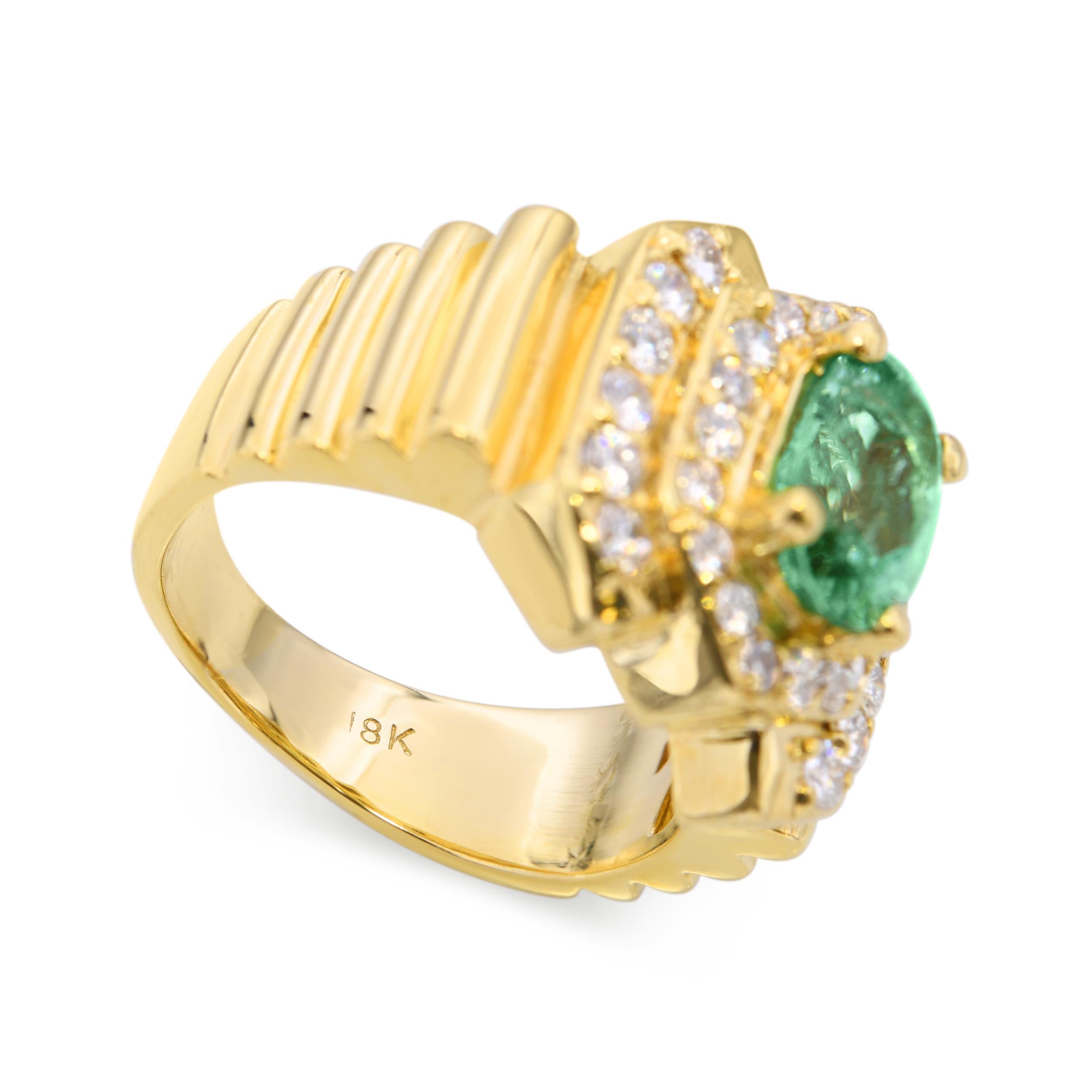 18k Yellow Gold 1.89ct Mozambique Paraiba Tourmaline Ring