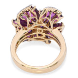 Bellarri 14k Yellow Gold Mademoiselle Flower Rhodolite Diamond Ring