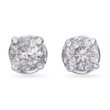 Vintage 14k White Gold 1.92tcw Diamond Stud Earrings