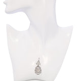 Vintage 14k White Gold Rose Cut Diamond and Pearl Bow Pendant