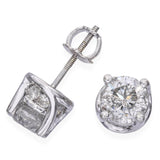 Vintage 14k White Gold 1.92tcw Diamond Stud Earrings