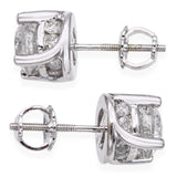 Vintage 14k White Gold 1.92tcw Diamond Stud Earrings