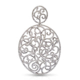 18k White Gold 4.85tcw H Si1 Diamond Pave Open Filigree Pendant