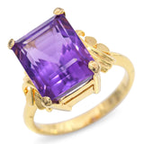 Vintage 14k Yellow Gold Amethyst Ring