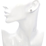 Vintage 14k White Gold 1.92tcw Diamond Stud Earrings