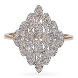 14k Yellow Gold Diamond Cluster Ring