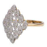 14k Yellow Gold Diamond Cluster Ring