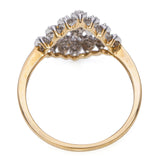 14k Yellow Gold Diamond Cluster Ring