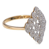 14k Yellow Gold Diamond Cluster Ring