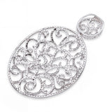 18k White Gold 4.85tcw H Si1 Diamond Pave Open Filigree Pendant
