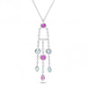 Tiffany & Co. 18k White Gold Tourmaline, Pink Sapphire Fringe Necklace