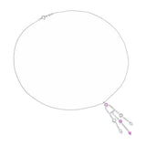 Tiffany & Co. 18k White Gold Tourmaline, Pink Sapphire Fringe Necklace