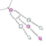 Tiffany & Co. 18k White Gold Tourmaline, Pink Sapphire Fringe Necklace