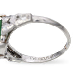 Platinum Art Deco 2.56ct Emerald and Diamond Ring