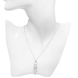 Tiffany & Co. 18k White Gold Tourmaline, Pink Sapphire Fringe Necklace