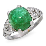 Platinum Art Deco 2.56ct Emerald and Diamond Ring