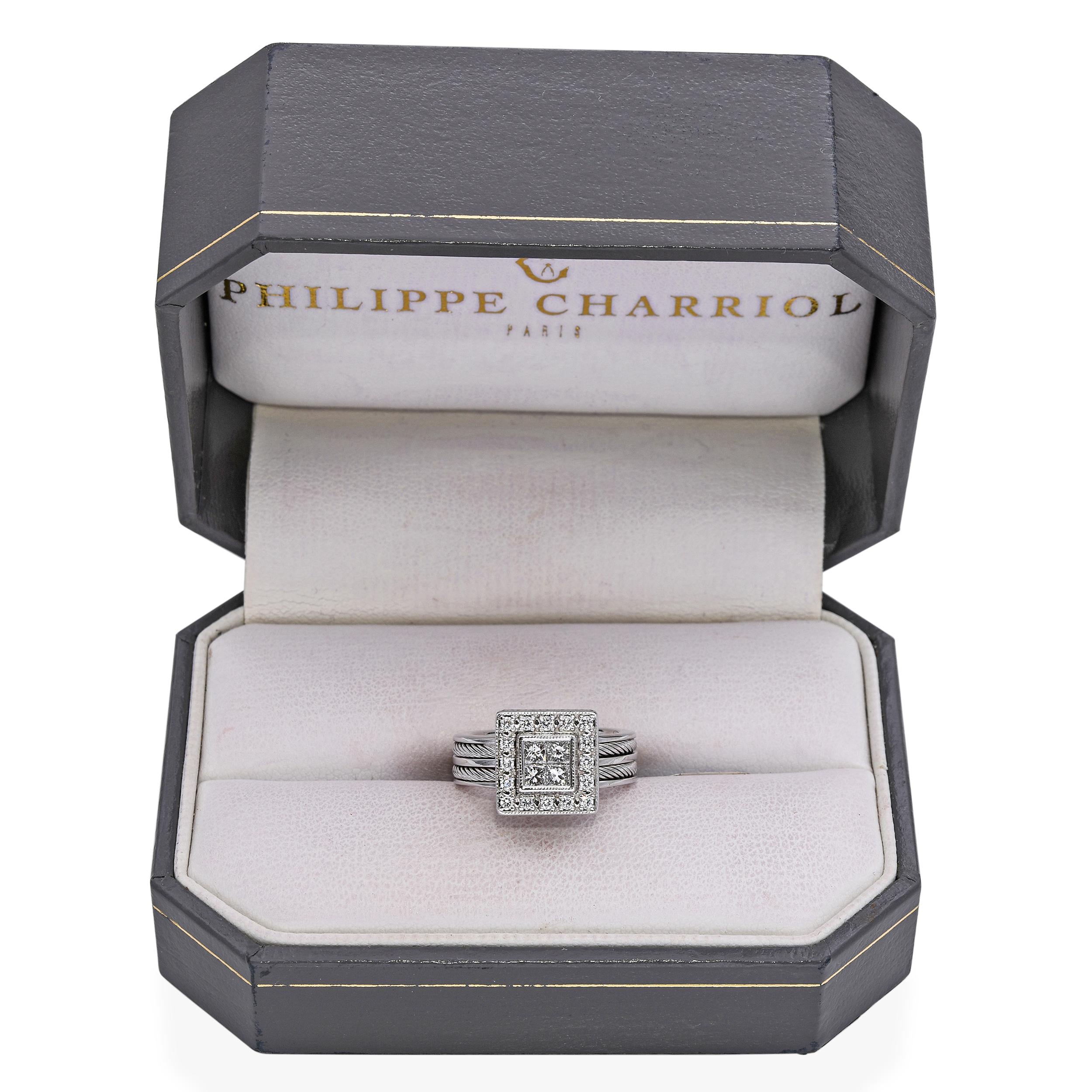 Philippe Charriol 18k White Gold Diamond Ring