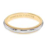Tiffany & Co. 18k Yellow Gold and Platinum Milgrain Forever Wedding Band