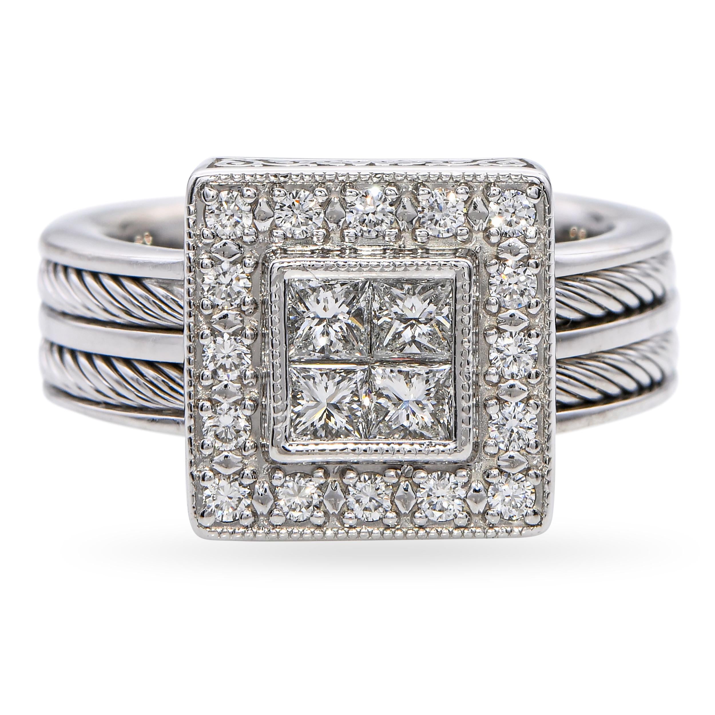 Philippe Charriol 18k White Gold Diamond Ring