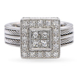 Philippe Charriol 18k White Gold Diamond Ring