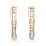 Vintage 14k Yellow Gold 0.93tcw Diamond Half Hoop Earrings