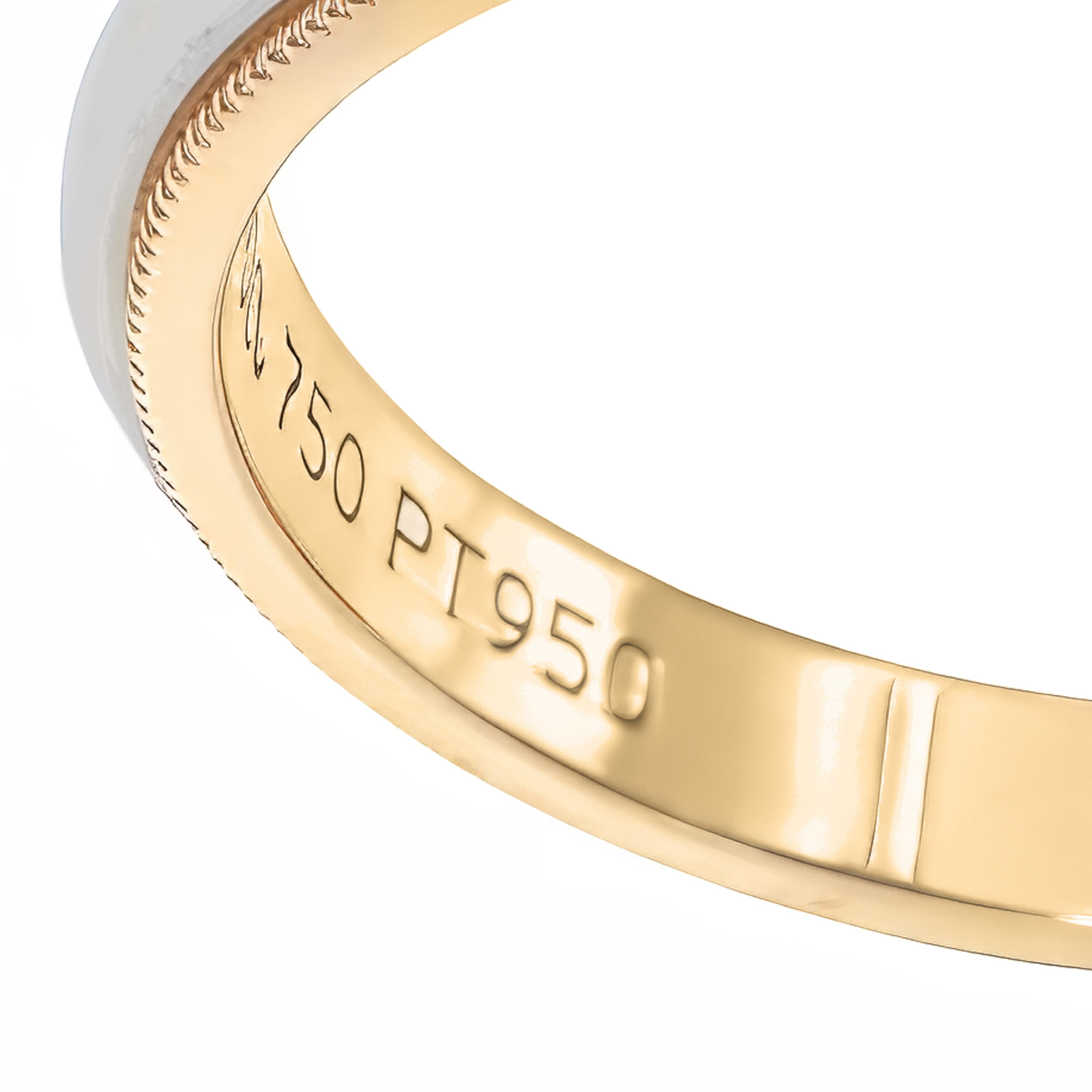Tiffany & Co. 18k Yellow Gold and Platinum Milgrain Forever Wedding Band