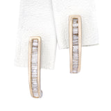 Vintage 14k Yellow Gold 0.93tcw Diamond Half Hoop Earrings