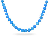 Vintage 19k Yellow Gold Persian Electric Blue Turquoise Bead Strand Necklace