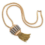 Vintage Retro Maison Sasportas 18k Yellow Gold and Diamond Watch Necklace