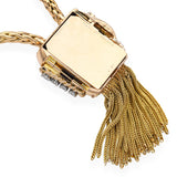 Vintage Retro Maison Sasportas 18k Yellow Gold and Diamond Watch Necklace