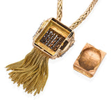 Vintage Retro Maison Sasportas 18k Yellow Gold and Diamond Watch Necklace
