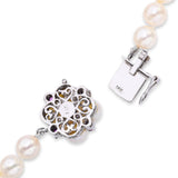 Vintage White Gold Pink Sapphire & Pearl Strand Necklace