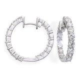 18k White Gold 4.29ctw Diamond Inside-Outside Hoop Earrings