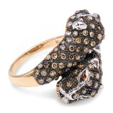 10k Yellow Gold Fancy Brown Diamond Panthere Ring