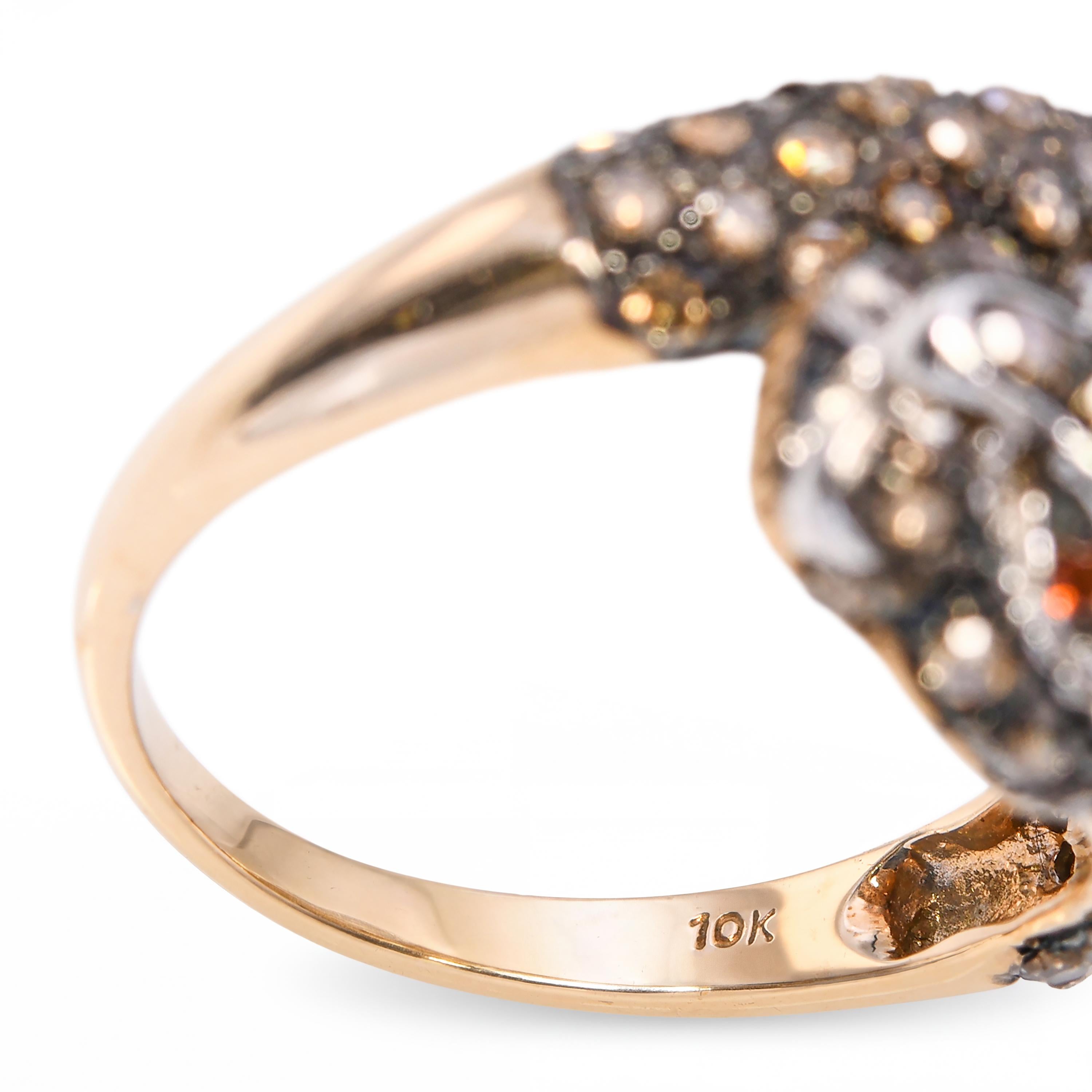 10k Yellow Gold Fancy Brown Diamond Panthere Ring