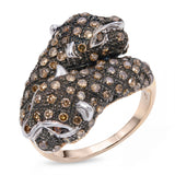 10k Yellow Gold Fancy Brown Diamond Panthere Ring