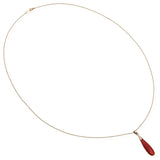 Vintage Yellow Gold Coral Drop Pendant Necklace