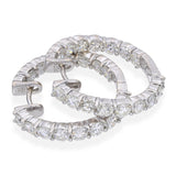 18k White Gold 4.29ctw Diamond Inside-Outside Hoop Earrings
