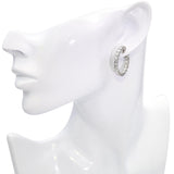 18k White Gold 4.29ctw Diamond Inside-Outside Hoop Earrings