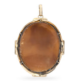 Vintage 14k Yellow Gold Neoclassical Woman Cameo Pendant