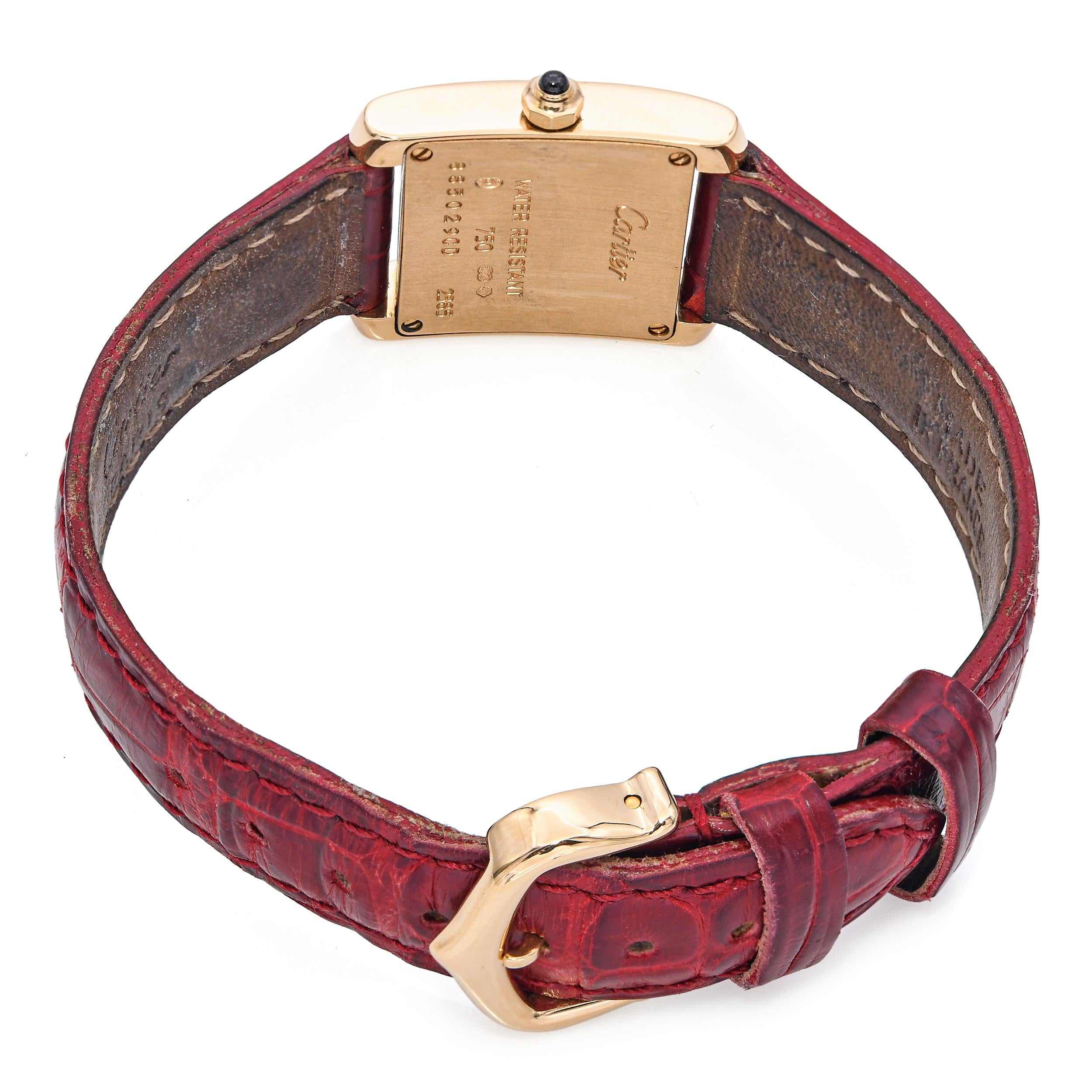 Cartier 18k Yellow Gold Ladies Tank Francaise Watch