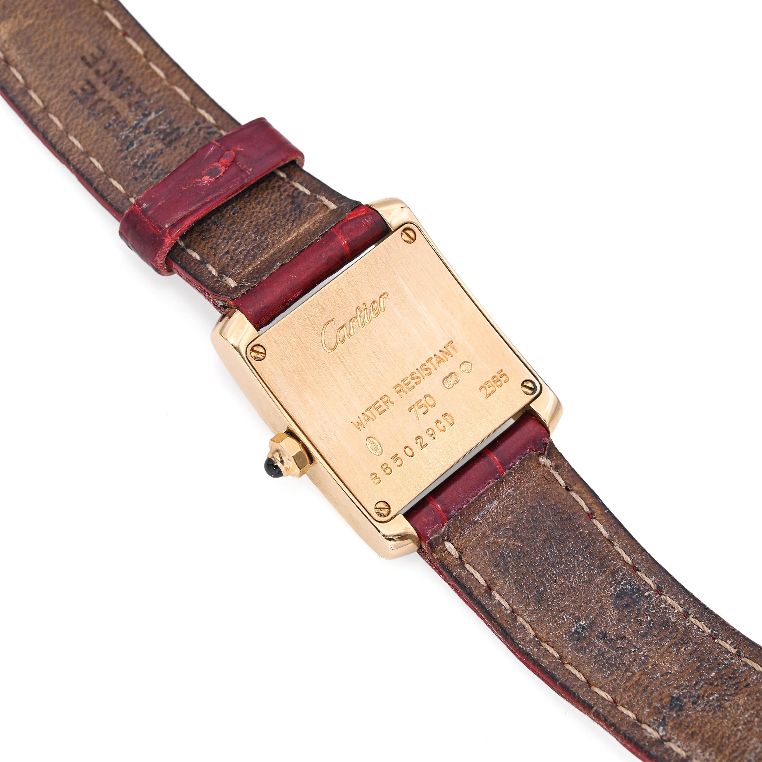 Cartier 18k Yellow Gold Ladies Tank Francaise Watch