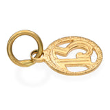 Vintage 18k Yellow Gold Lucky Number Thirteen Pendant