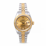 1989 Rolex Two Tone Datejust Diamond Dial Automatic Ladies Watch Ref 69173