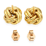 18k Yellow Gold Love Knot Stud Earrings