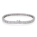 Vintage 14k White Gold 3.48ctw Diamond Line Bracelet