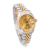 1989 Rolex Two Tone Datejust Diamond Dial Automatic Ladies Watch Ref 69173