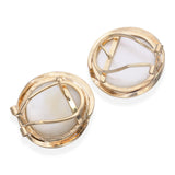 Vintage 14k Yellow Gold Mabe Pearl Earrings